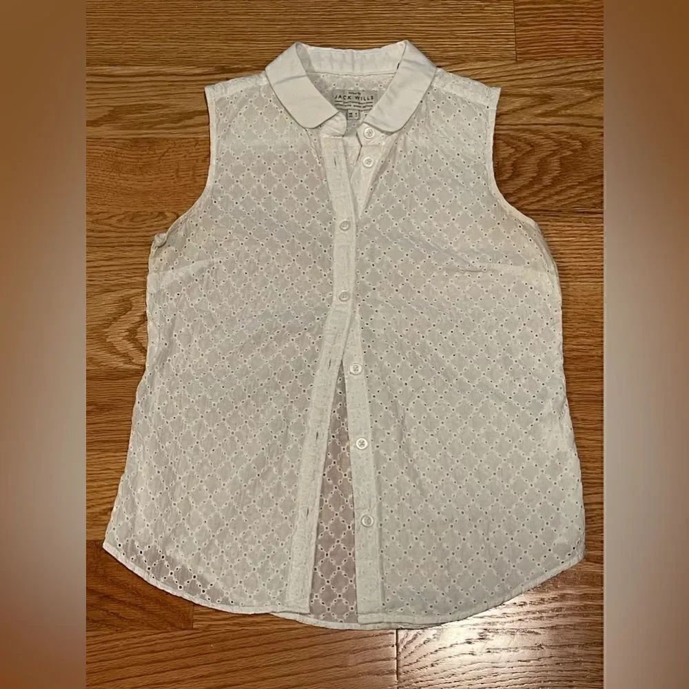 Jack Wills Womens Eyelet Sleeveless Button Up